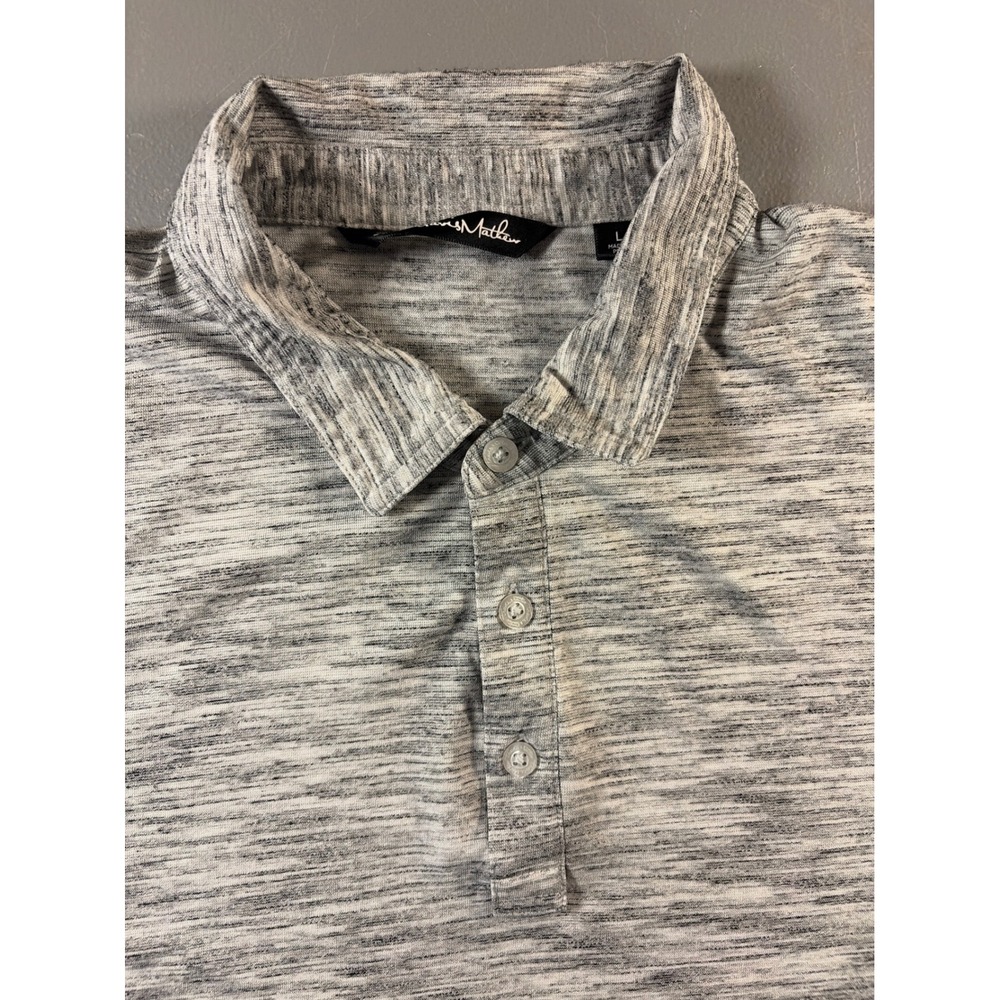 TravisMathew Polo Shirt Mens Large Grey Space Dye Short Sleeve Golf Casual Top